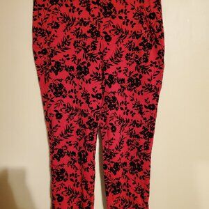 Chico's Red Pants w/Velvet Flowers 0.5
